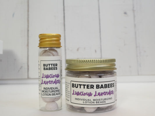Luscious Lavender Shea Butter -handmade, all-natural moisturizing lotion beads