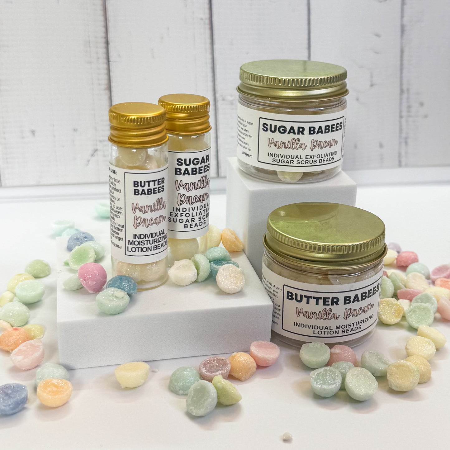 Vanilla Dream Shea Butter  -handmade, all-natural moisturizing lotion beads