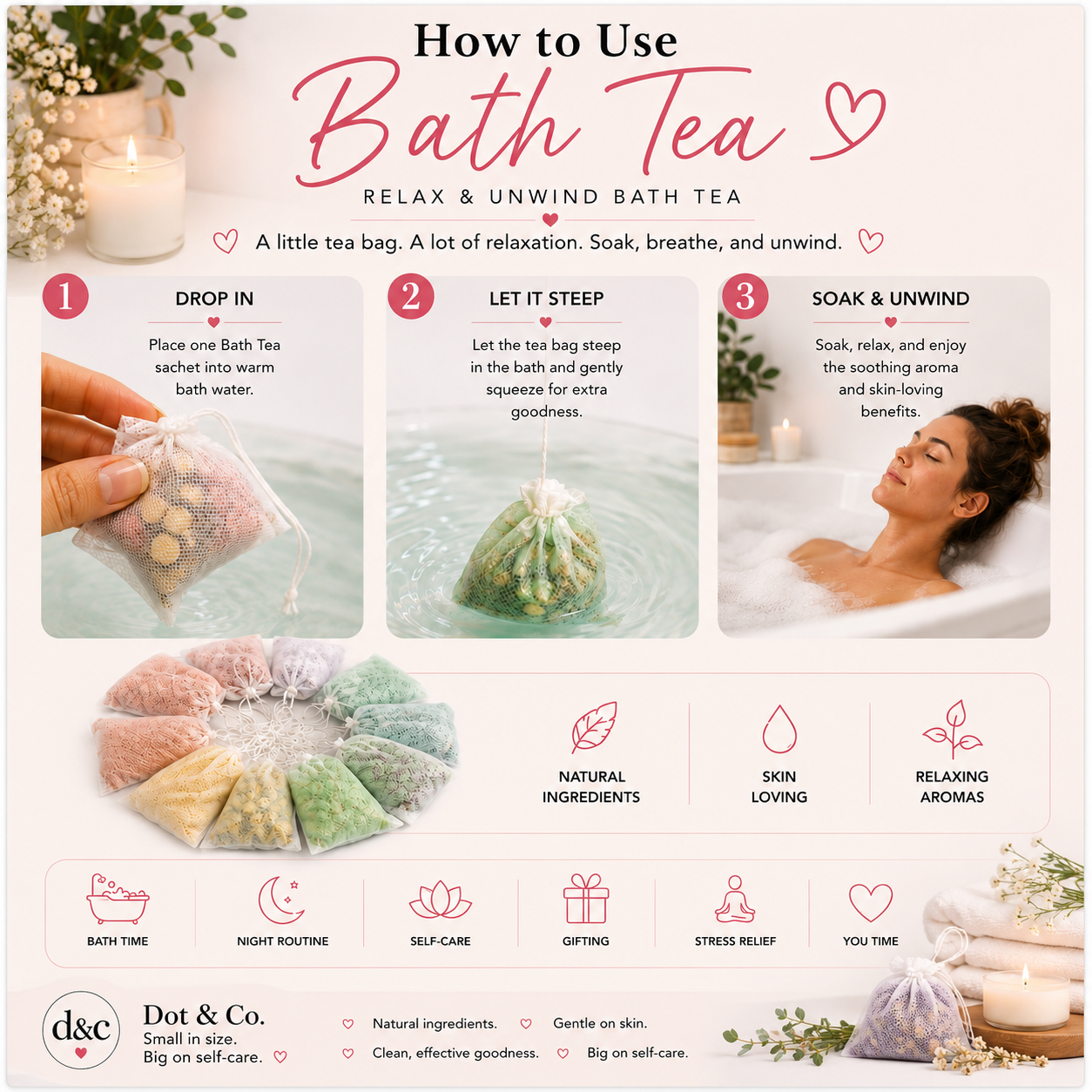 Everyday Bath Teas – Single-Use Bath Soaks